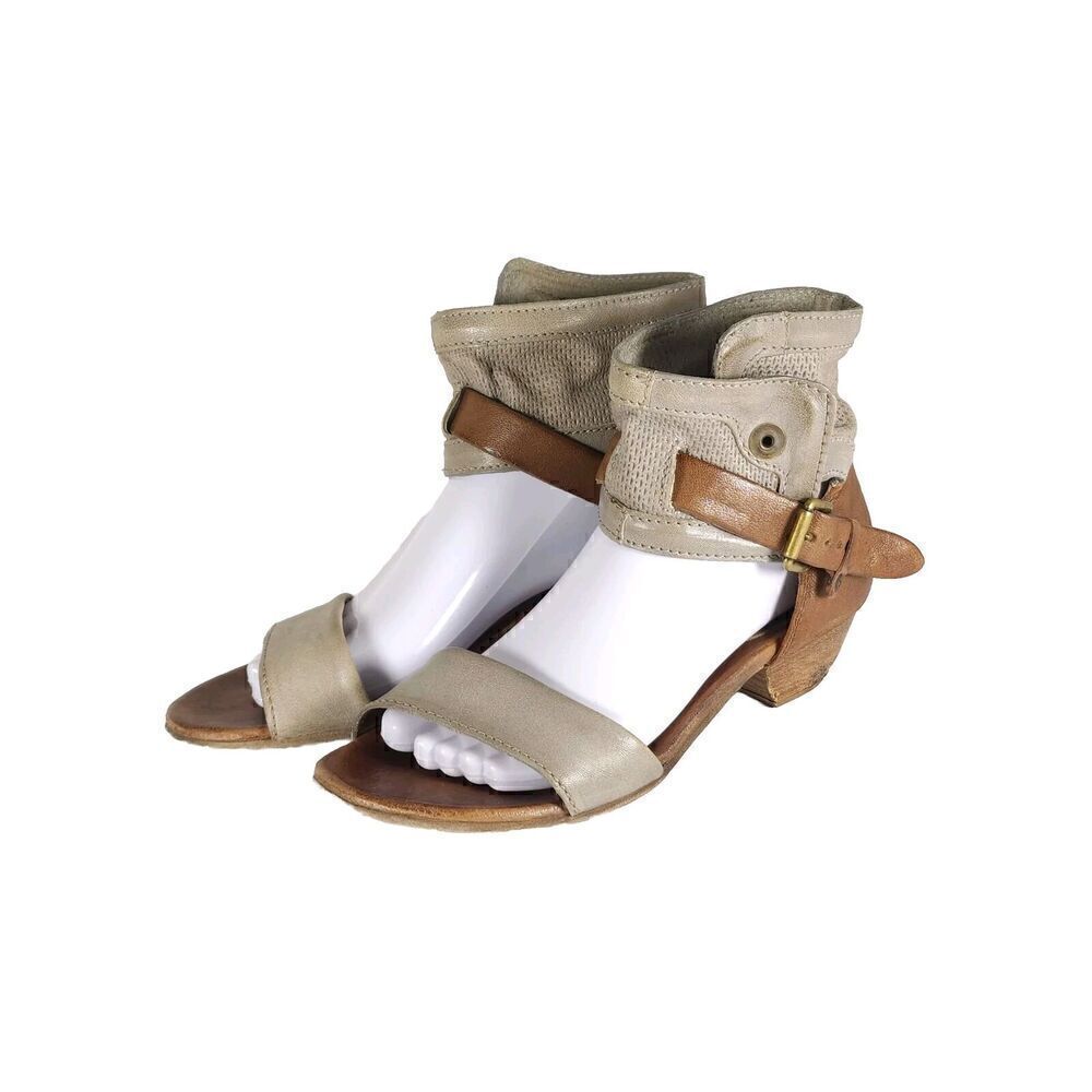 Miz Mooz Women's Cali US8-8,5 EU39 Brown Gray Ankle Wrap Gladiator Sandals Shoes